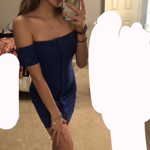 navy blue button up dress - Picture 1 of 4